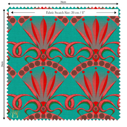 LINEN Seed Pod Fabric in Teal