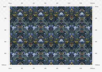 VELVET Bloomsbury Moth Arts and Crafts Style Fabric