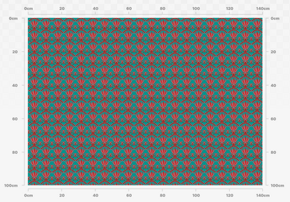 Seed Pod Fabric in Teal SAMPLE