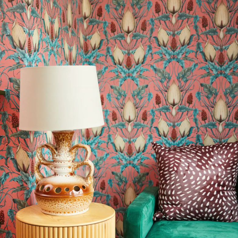Lords and Ladies Wallpaper in Penicillin Pink
