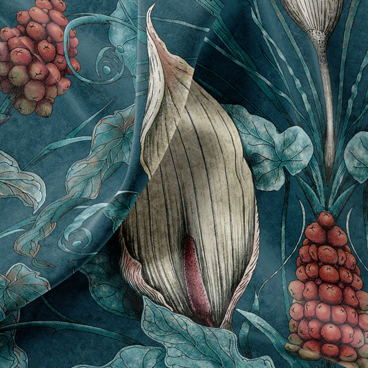 VELVET Lords and Ladies Fabric in Tincture of Teal