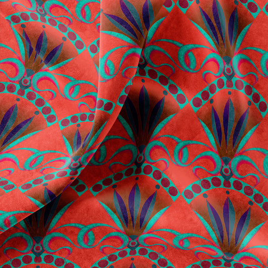 VELVET Seed Pod Fabric in Opium Poppy